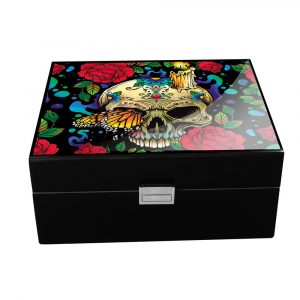 HUMIDOR PARK LANE TALENTOS MEXICANOS NEGRO LITOGRAFIA ELEMENTOS, VIDA Y MUERTE