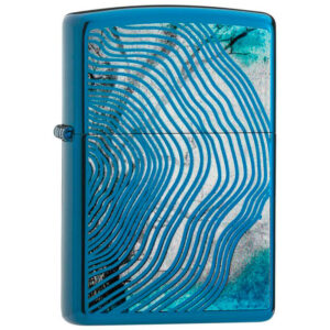 ENCENDEDOR ZIPPO CON ONDAS AZULES