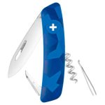 NAVAJA SWIZA MODELO JUVENIL AZUL 4 HERRAMIENTAS, 6 USOS