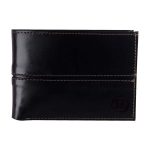 BILLETERA PARK LANE DE PIEL COSTURA CENTRAL COLOR NEGRO