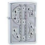 ENCENDEDOR ZIPPO CROMADO BRILLANTE EMBLEMA BLING