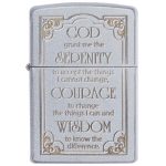 ENCENDEDOR ZIPPO ORACION DE LA SERENIDAD