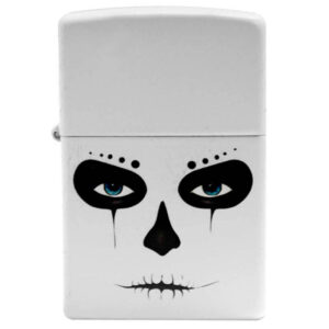 ENCENDEDOR ZIPPO BLANCO MASCARA DIA DE MUERTOS