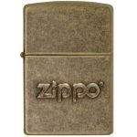ENCENDEDOR ZIPPO CON LOGO DE LATON ANTIGUO